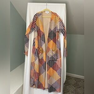 LuLaRoe Houndstooth Long Length Cardigan size small